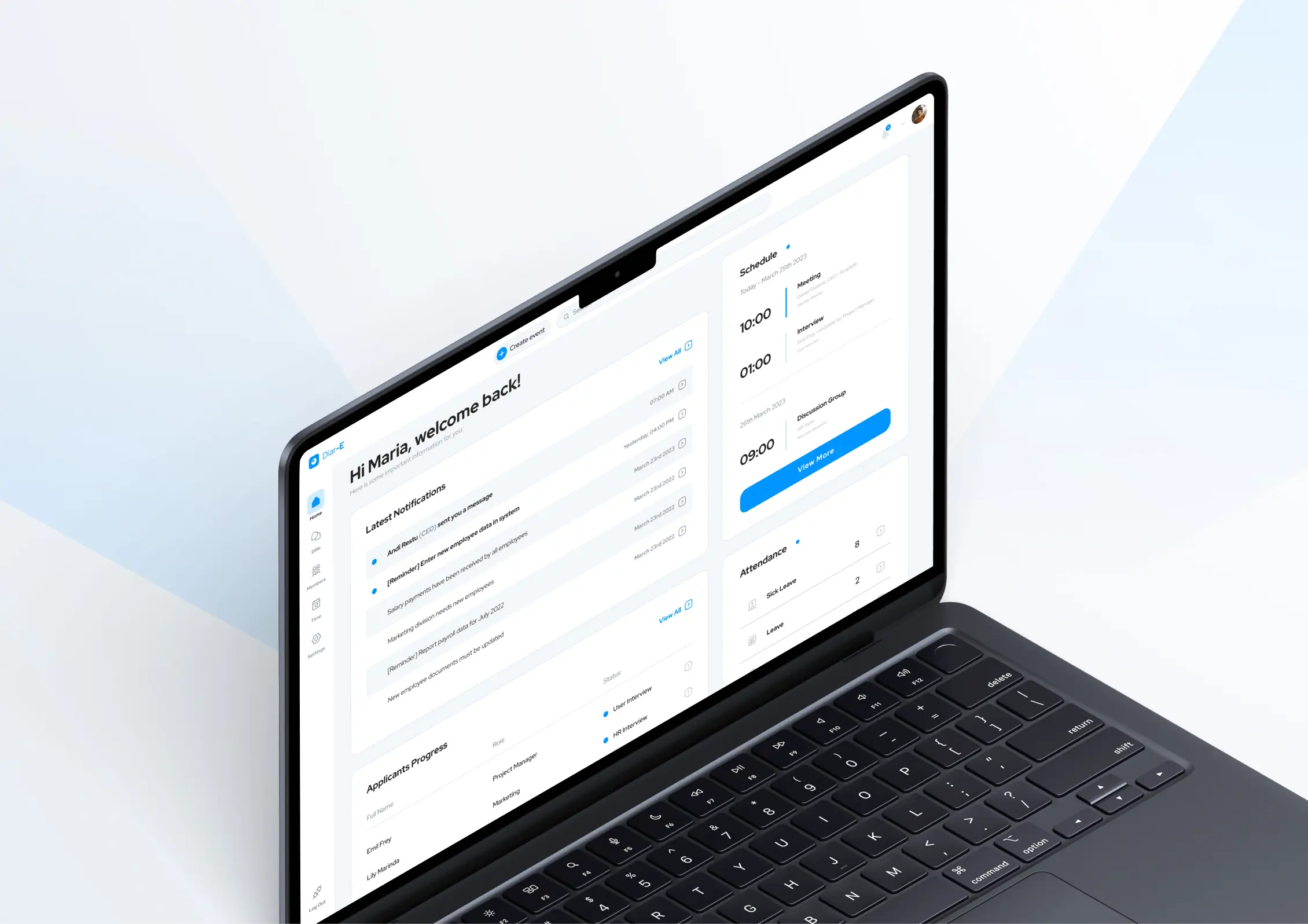 Screenshot of a previous project